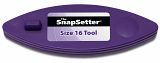 <p>Our SnapSetter® is the #1 secret<br />
to our snap attaching success. The<br />
patented design protects snaps from<br />
damage while setting.</p>