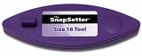 <p>Our SnapSetter® is the #1 secret<br />
to our snap attaching success. The<br />
patented design protects snaps from<br />
damage while setting.</p>